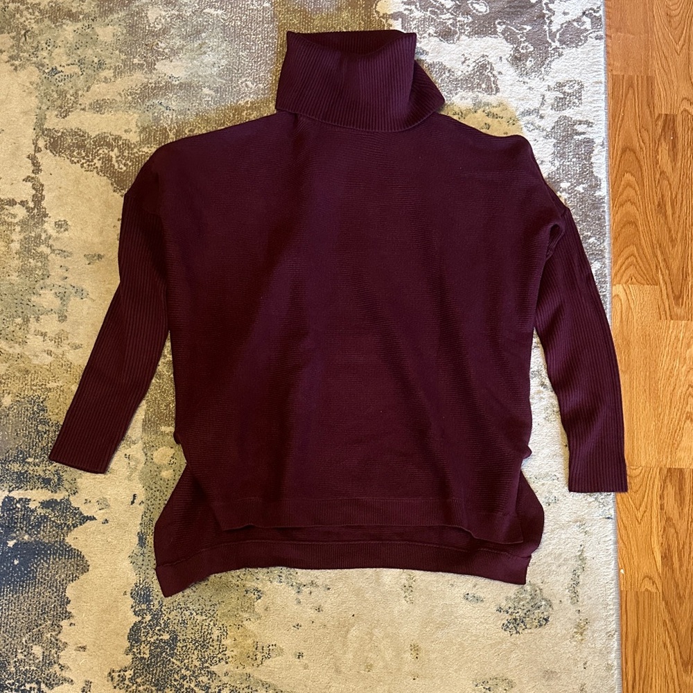 Women's Burgundy Turtleneck Sweater